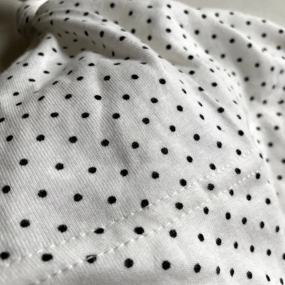 Hanna Andersson Polka Dot Knit Gnome Cap - White Black - Small 1-3Y